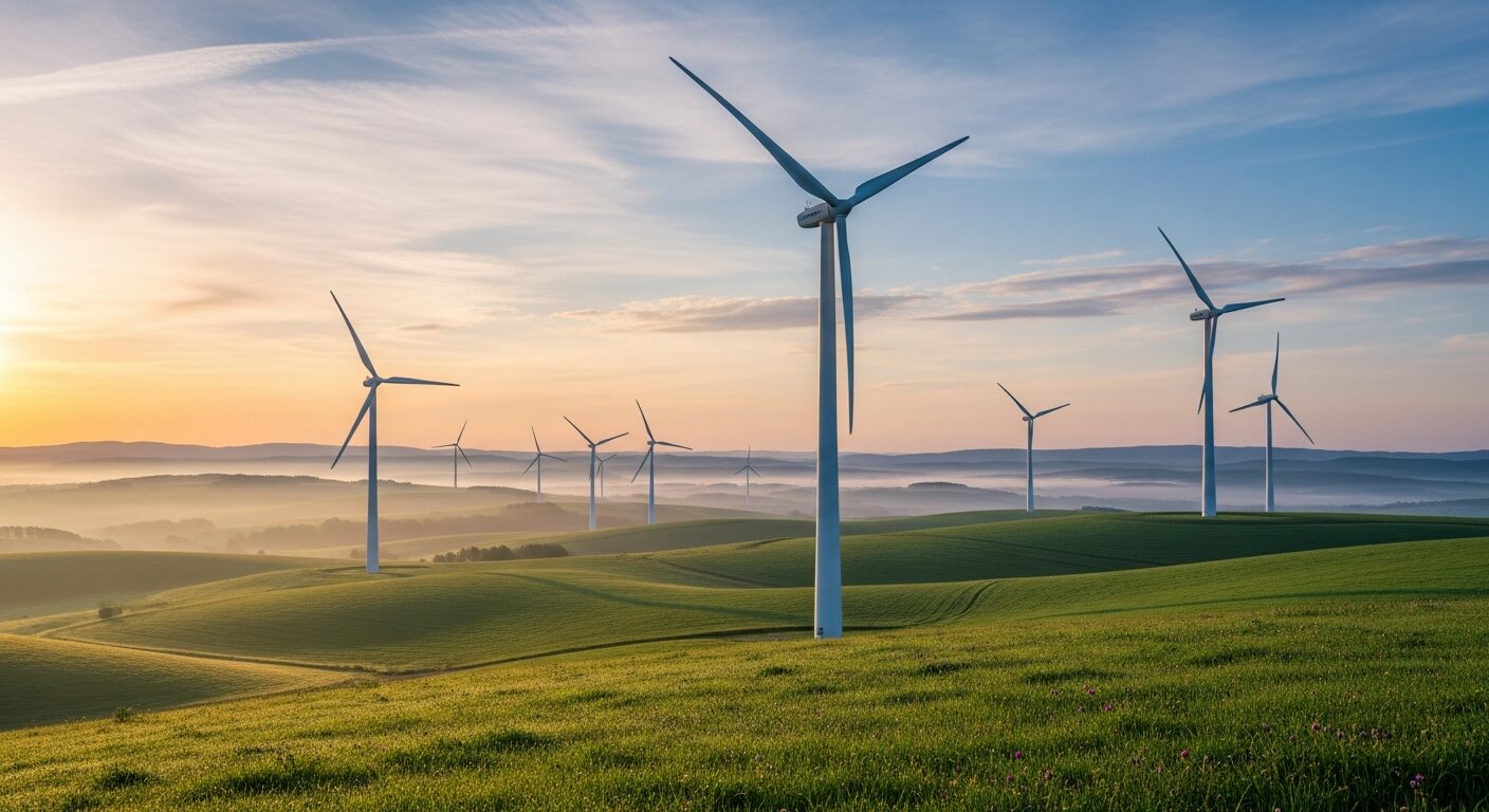 Wind turbines at dawn